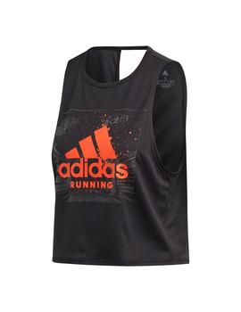 Camiseta Mujer adidas Fast GFX Negro/Naranja