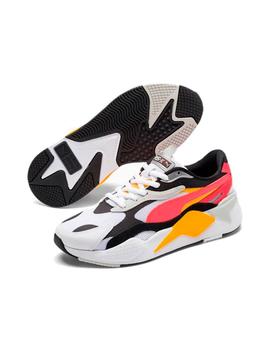 Zapatilla Hombre Puma RS-X3 Puzzle Blanca Naranja