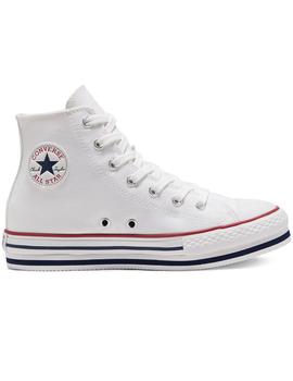 Zapatilla Junior Converse Plataforma Eva Hi Blanca