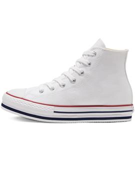 Zapatilla Junior Converse Plataforma Eva Hi Blanca