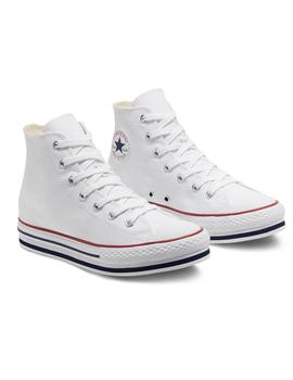 Zapatilla Junior Converse Plataforma Eva Hi Blanca